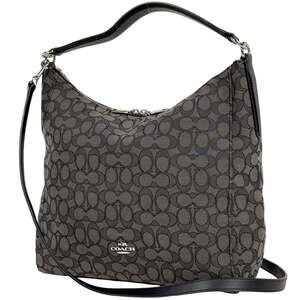 Coach Signature Tote Bag, 2-Way Shoulder Canvas, Gray, F58327, Women's